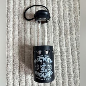 Disney Parks Mickey Mouse glass water bottle with grip, NWOT